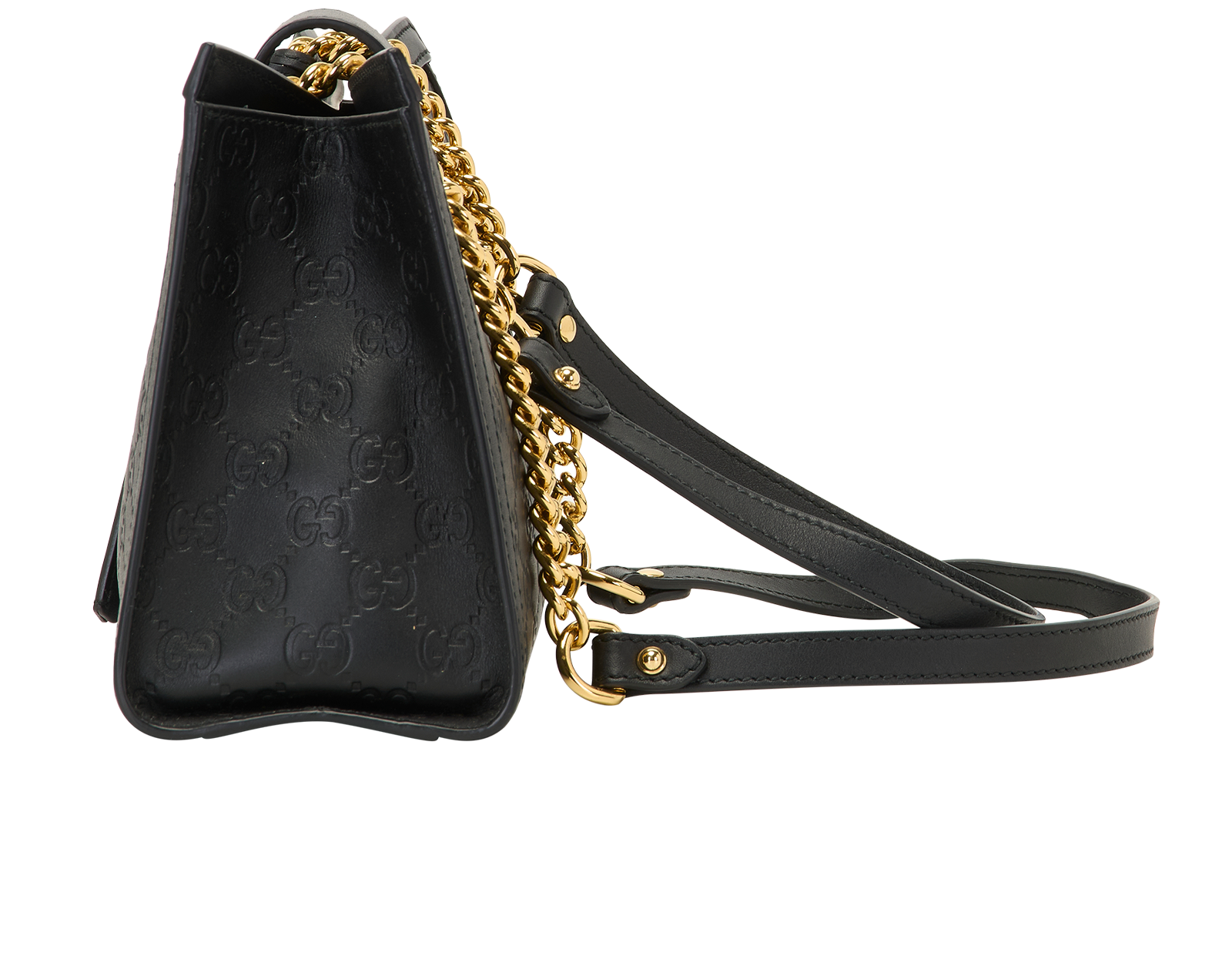 Padlock Shoulder Bag, &pound;850, Handbags, Black, Leather, Bottom view